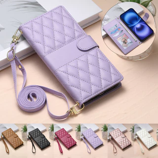 เคสฝาพับ เคสเปิดปิด Case for Samsung Galaxy A37 A57 A27 A06 A07 A17 A16 A26 A36 A56 A05 A05s A15 A25 A35 A55 A34 A54 5G เคสโทรศัพท์หนังฝาพับพร้อมช่องใส่บัตรสําหรับ Faux PU Leather Flip Cover Wallet With Card Slots Hand Strap ซองมือถือ DF13
