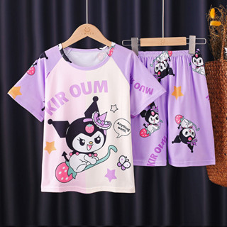 ชุดนอนเด็กผู้หญิงแขนสั้น ชุดนอนการ์ตูน ชุดนอนน่ารักสำหรับเด็…