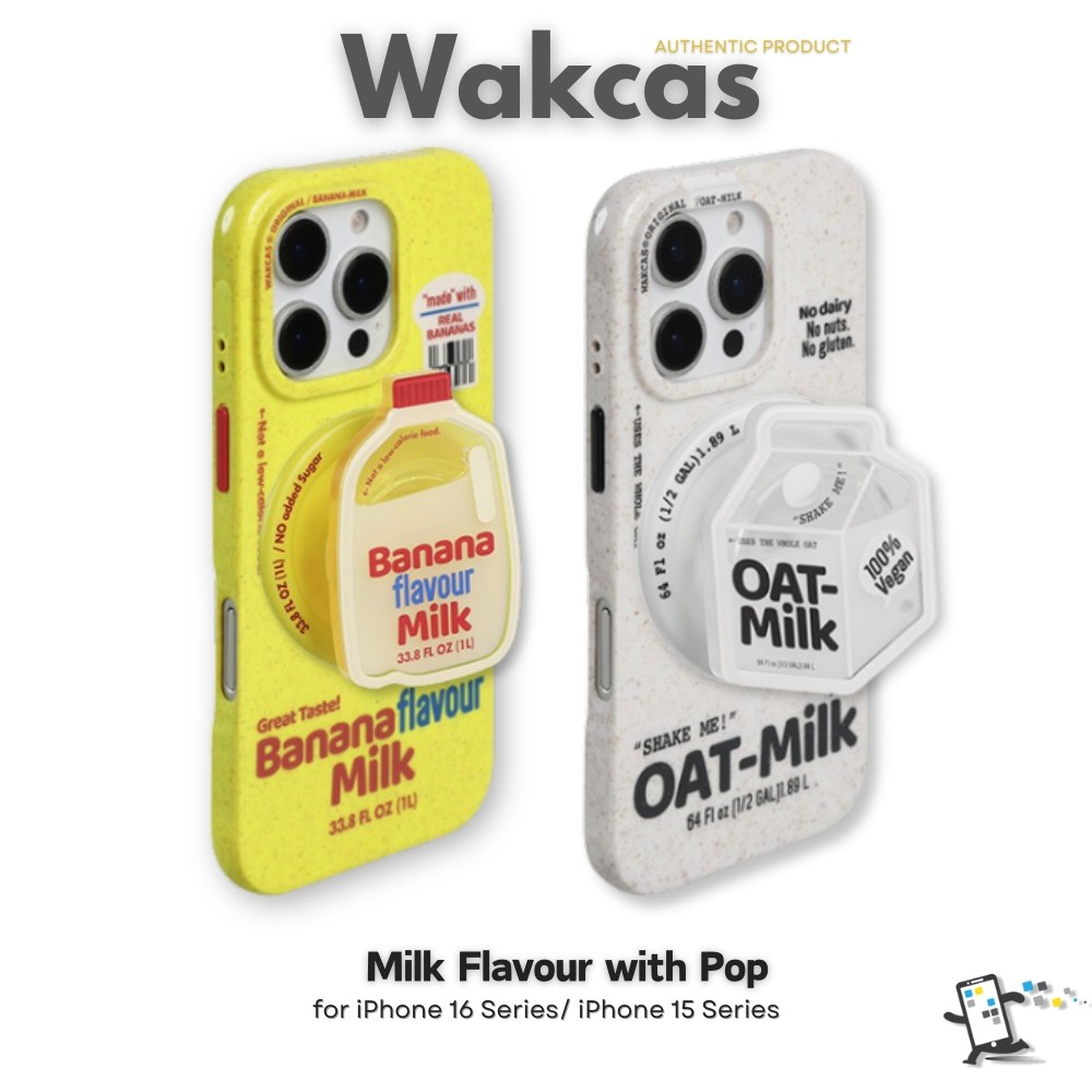 Wakcas Milk Flavour with Pop เคสสำหรับ iPhone 16 Series และ iPhone 15 Series