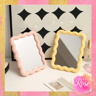 Rosegold   C6556 Cermin Rias Estetik  Cermin Stand Makeup  Cermin Rias Oval dan Gelombang  Kaca Rias Simple  Makeup Mirror
