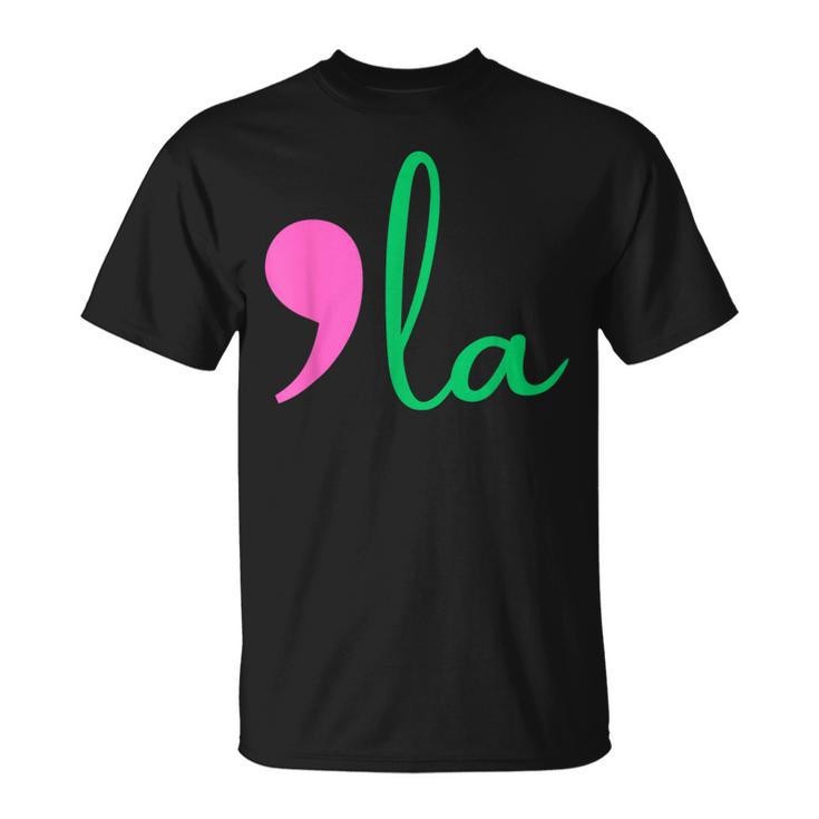 เสื้อยืดผู้ชาย Comma La Kamala Harris President Comma La สีชมพูสีเขียวเสื้อยืดผ้าฝ้ายกีฬา Oversize T