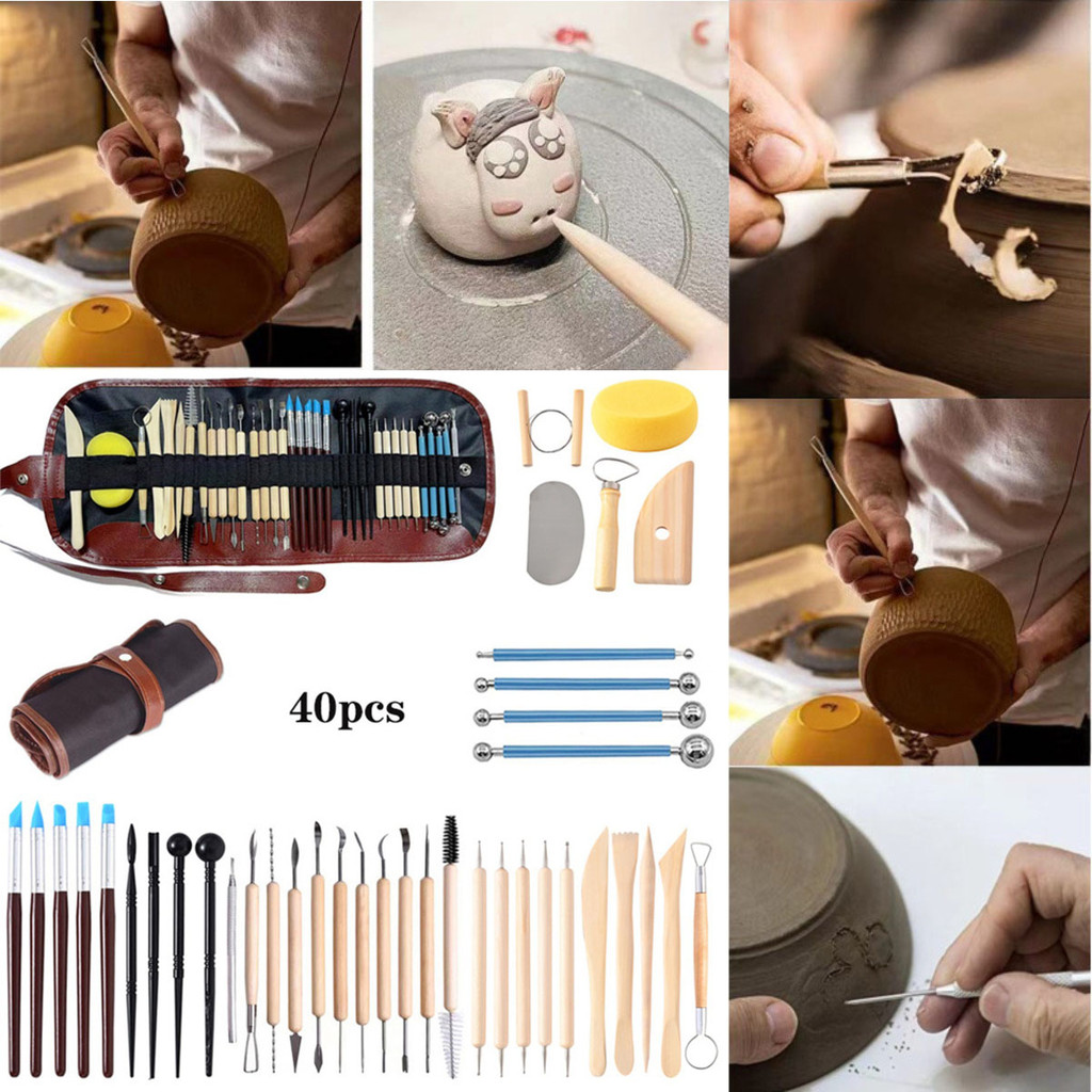 40 ชิ้นเครื่องปั้นดินเผา Clay Sculpting ชุดเครื่องมือเครื่องปั้นดินเผา Scraper หัตถกรรมสําหรับ Gundam Gunpla GK DIY Mecha อาคารชุดเครื่องมือเซรามิค Art เครื่องมือ