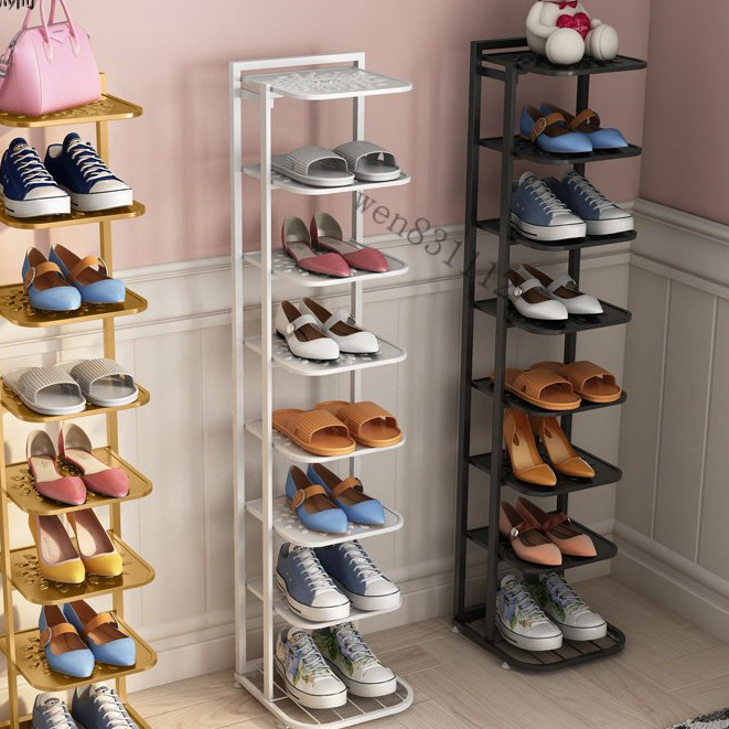 Multi-layer Storage Shoe Rack Home Entrance Simple Shoe Cabinet Painted Iron Shoe Rack Foldable Shoe