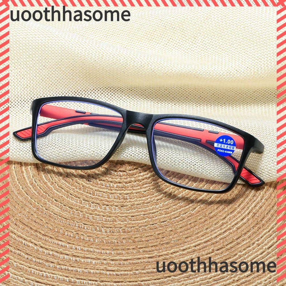 Uothhasome Anti-Blue Light แว่นตาอ่านหนังสือ, Blue Blocking Eye Protection แว่นตาสแควร์, Elegant Ultralight PC กีฬาสายตายาวแว่นตาสํานักงาน
