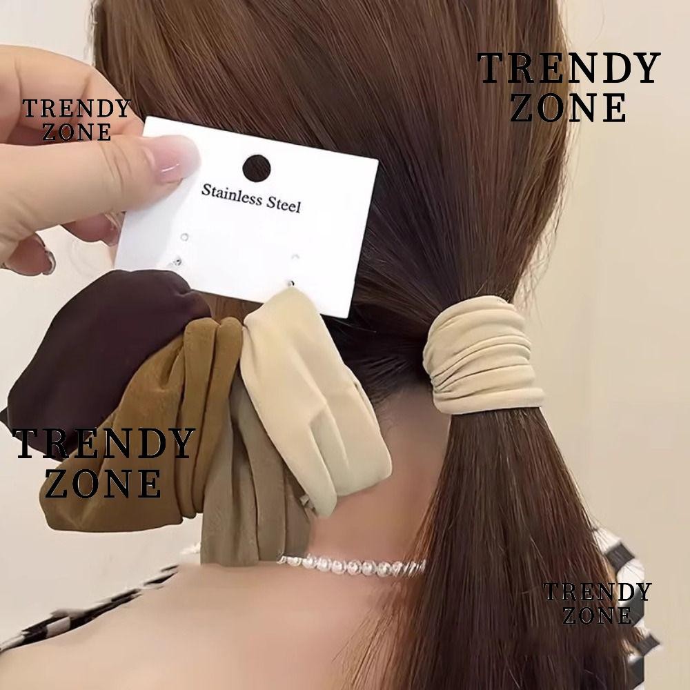 Trendyzone 4 ชิ้น/เซ็ตผู้หญิง Scrunchie,ยืดยืดหยุ่นสูง, 2024 อุปกรณ์เสริมกว้างยางแข็งผู้หญิง