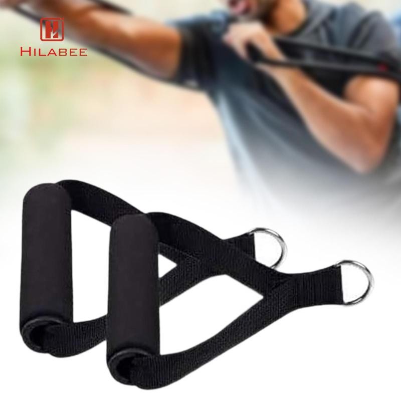 Hilabee 1 คู่ความต้านทาน Band Handles Strength Training สําหรับ Home Gym สายเครื่องสิ่งที่แนบมา Grip