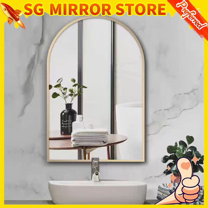 SG mirror Arch กระจกติดผนังสําหรับห้องน้ํา/แต่งหน้า/โต๊ะเครื่องแป้ง พร้อมที่เก็บ 29872541423 IZDF