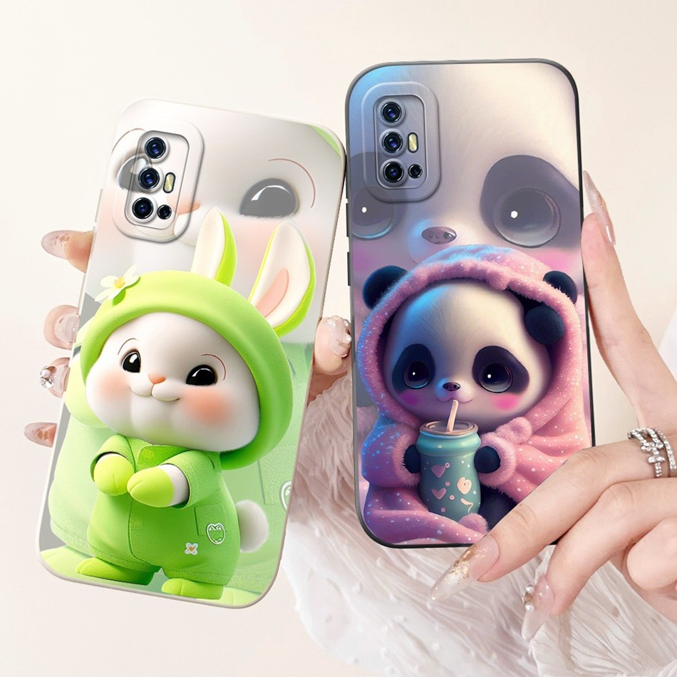 สําหรับ Vivo V17 / V19 Neo / V19 (อินโดนีเซีย) / 1919 เคสป้องกันเลนส์กระต่ายน่ารักแพนด้าการ์ตูนเคสซิลิโคนอ่อนนุ่ม