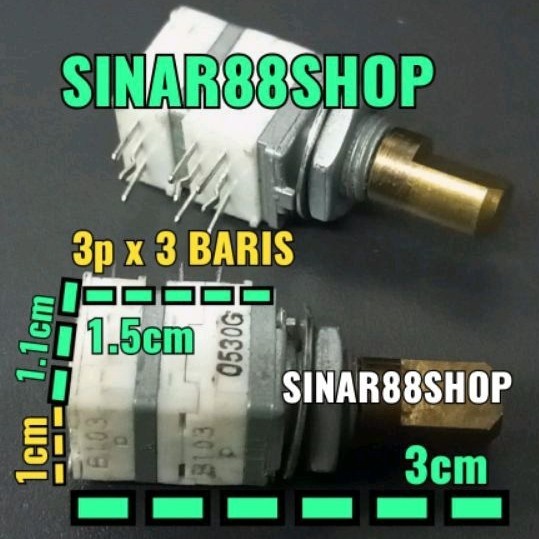 HRG 1 ชิ้น POTENSIO SEALER NOBLE TRIPLE B10K B 10K B103 B 103 3p x 3 ROWS