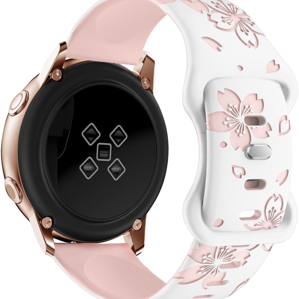 เหมาะสําหรับ กาแลคซี ดู 7 6 5 4 ดอกซากุระแกะสลักสีคู่, สายซิลิโคน 20 มม - รูปที่ 3