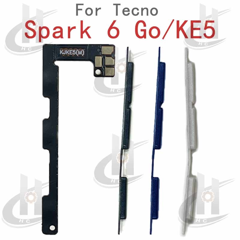 สําหรับ Infinix Tecno Spark 6 Go KE5 Power volume ปุ่มด้านข้าง Flex Cable Keys ปุ่มปิดระดับเสียงขึ้นและลงปุ่มด้านข้างอะไหล่ทดแทน