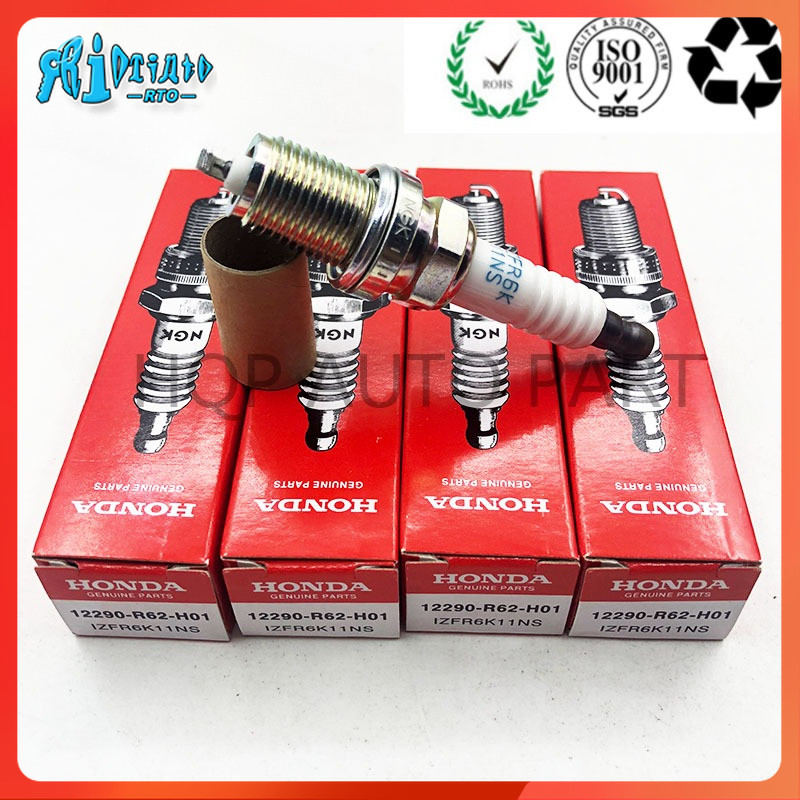 4x หัวเทียนอิริเดียมใหม่สําหรับ Honda Civic Acura CSX IZFR6K11NS 12290-R62-H01