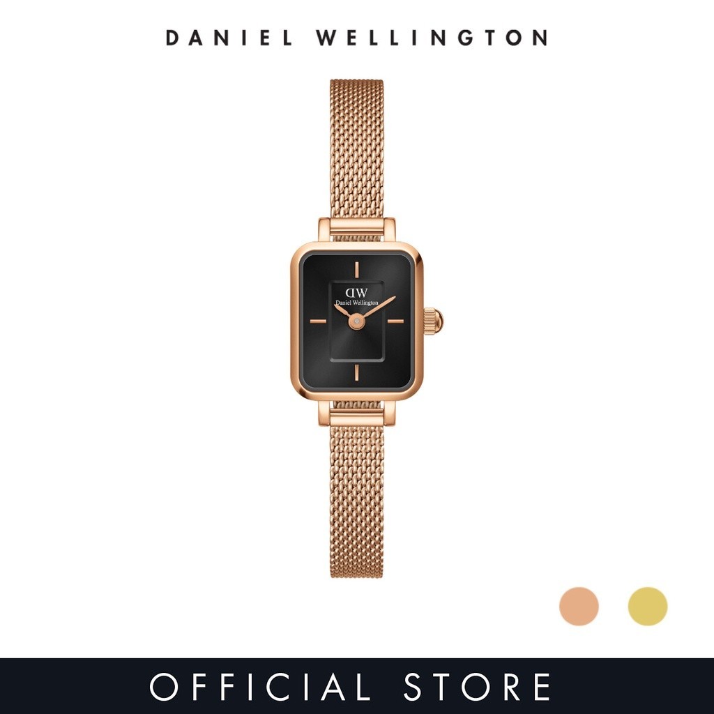 [2 Years Warranty] Daniel Wellington Quadro Mini Rose gold / Gold 15.4x18.2mm - Watch for women - Stainless steel watch - DW - Women's watch - Female watch - Ladies watch - fashion casual นาฬิกา ผู้หญิง