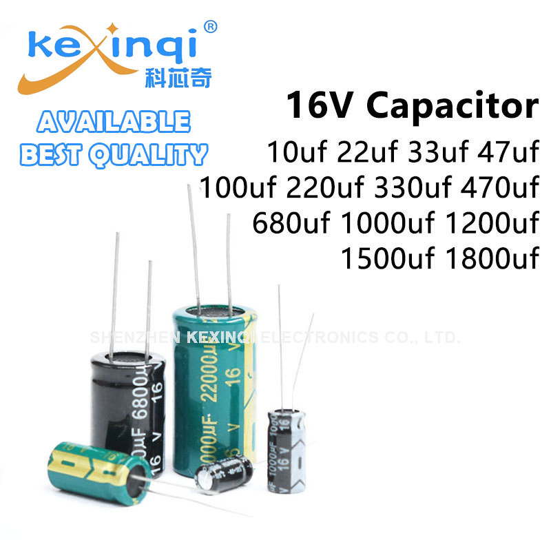 16v Electrolytic Capacitor 10uf 47uf 100uf 220uf 330uf 680uf 1000uf 1200uf 1800uf 2200uf 10000uf 150