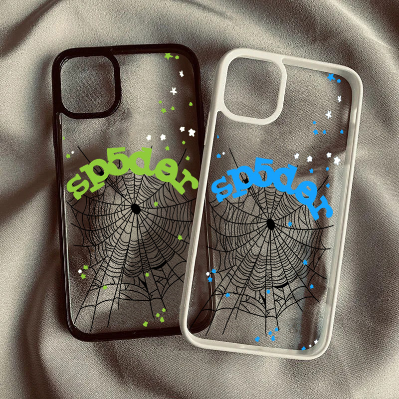 ปลอกสําหรับiphone 11 16 14 15 12 13 Pro Max 16e 8 7 Plus XR X XS Max SE2020 2022 Spider Web StarรูปแบบClear Hardกันกระแทก