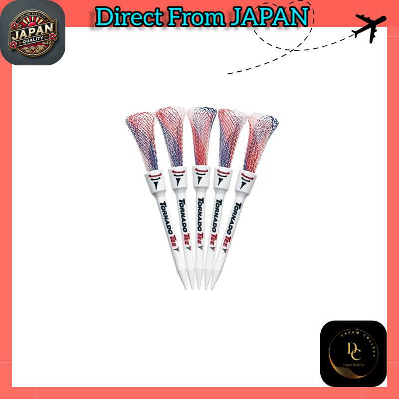 Tornado Tee Golf Tee Dracon Red White Blue 3.25 inches (82mm) Pack of 5 TT-325