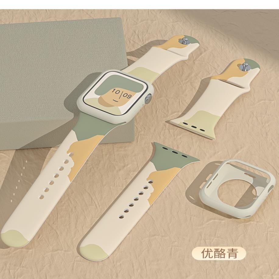 สายนาฬิกาข้อมือ สีตัดกัน สําหรับ Applewatch 7 se65