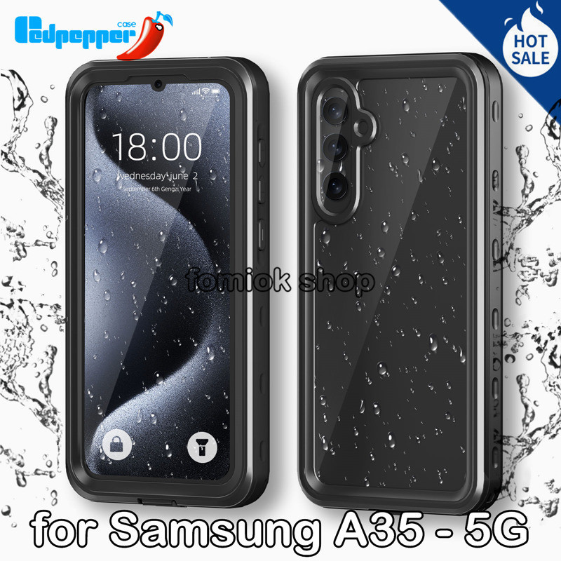 [Redpepper] Summer Underwater IP68 เคสโทรศัพท์มือถือใสกันน้ําสําหรับ Waterproof Phone Case for Samsung A35 A55 A54 A15 A25 A24 A42 A05S A04S A03S S24 Ultra S23 FE S22 Plus S20 360 Cover for Swim/Dive/Snorkeling