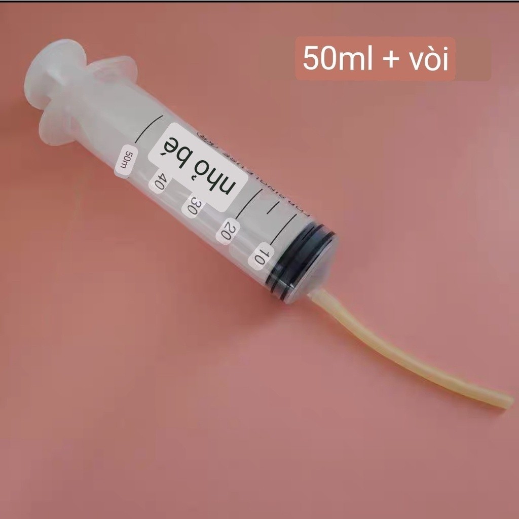 Parrot Powder Syringe 50ml (ฟรีหลอด 14 ซม.) Baby Parrot Powder Pump Pigeon Food Pump Fighting Chicke