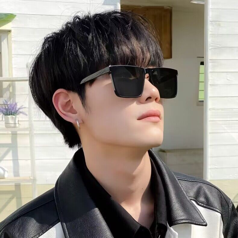 Tiktok แว่นตากันแดด ทรงสี่เหลี่ยม ป้องกันรังสียูวี สําหรับผู้ชาย เหมาะกับการขับขี่ ขายส่ง