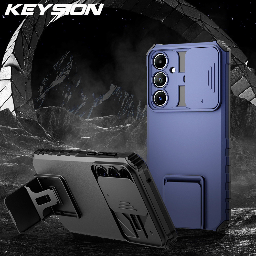 Keysion เคสโทรศัพท์มือถือ กันกระแทก ป้องกันเลนส์กล้อง พร้อมสไลด์ตั้งได้ สําหรับ Samsung A55 5G A35 A25 A15 A05 Galaxy A05S