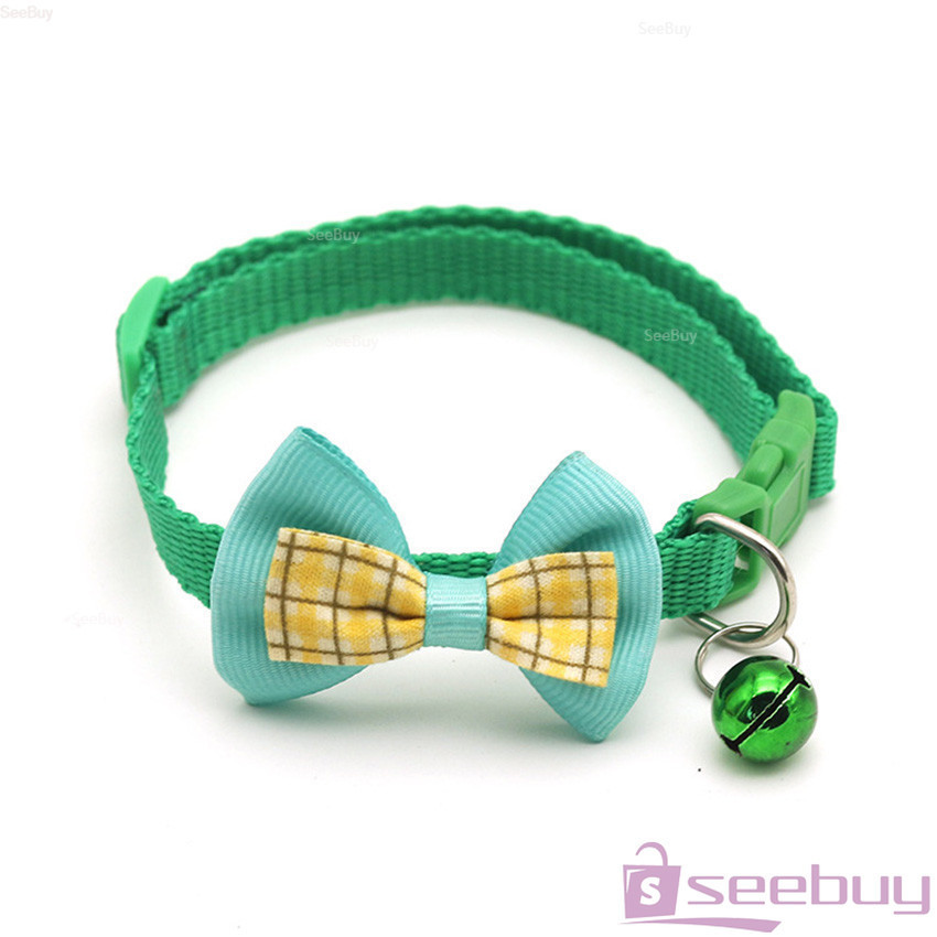 SUY ปลอกคอโบว์น่ารัก + กระดิ่ง เลือกสีได้ สายปรับได้ยาว Pet Collar ราคา ถูกที่สุด ดีลบีเคเค แกลเลอรีภาพที่ 3