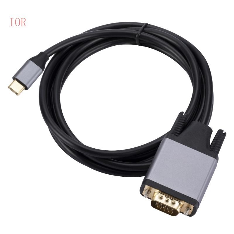 Ior สายเคเบิลแปลง USB C เป็น VGA Type C เป็น VGA สําหรับหน้าจอกระจก