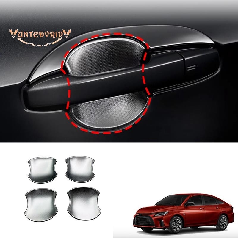 🔥ฝาครอบมือจับประตูรถยนต์ โครเมี่ยม สําหรับ Toyota Yaris Ativ Vios 2022 2023