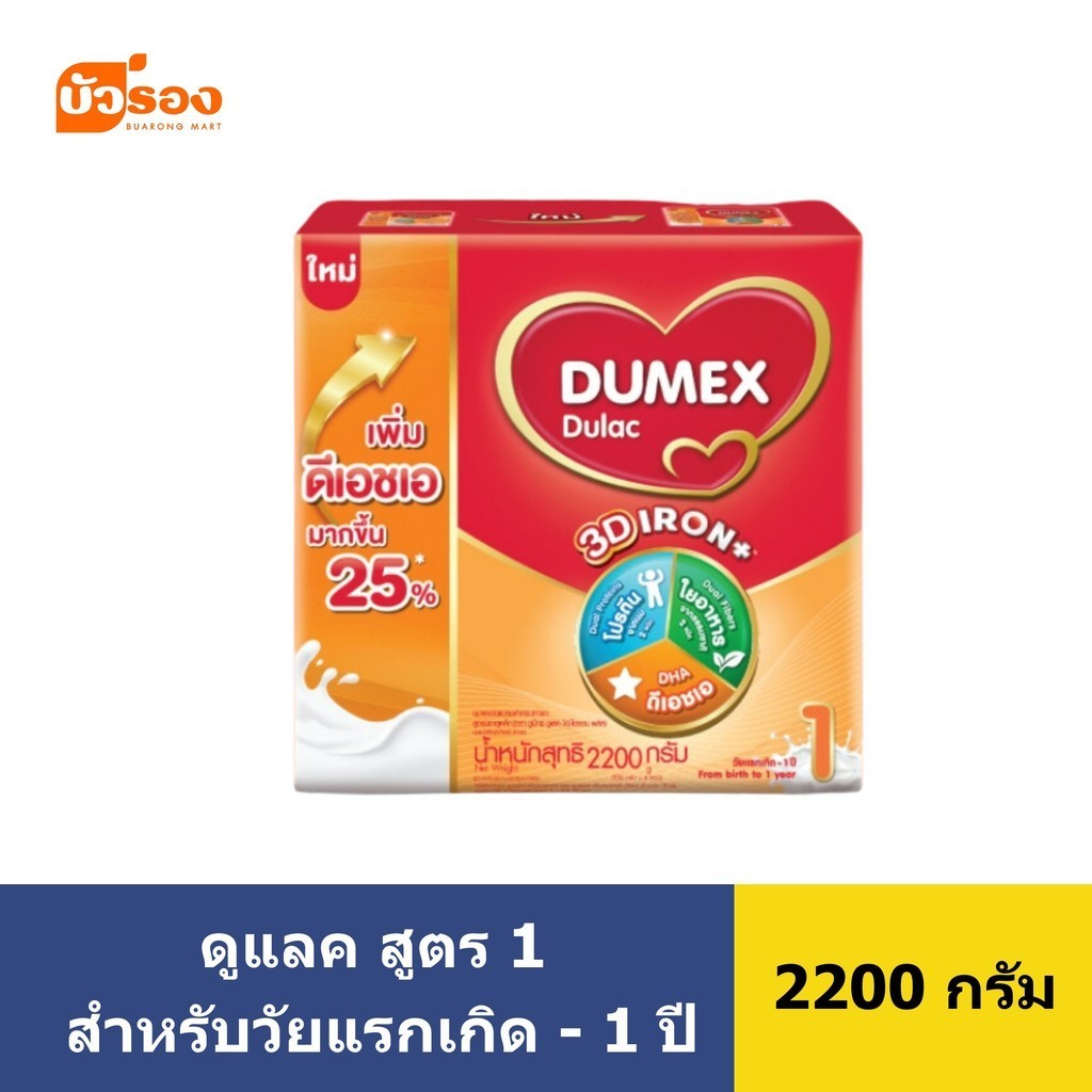 นมผง ดูเม็กซ์สูตร1 ดูแลค 2200 กรัม นมผงเด็กแรกเกิด-1ปี 
นมผง Dumex Dulac นมดูแลคสูตร1