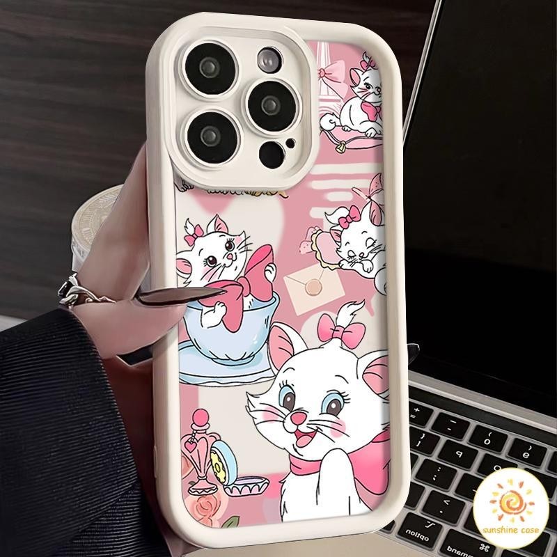 เคสโทรศัพท์ป้องกันสี่ด้าน Mary cat ไอโฟน11 For iPhone12 13 14 15Pro MAX X XS XR XS 6 7 8Plus SE2020 เคสโทรศัพท์