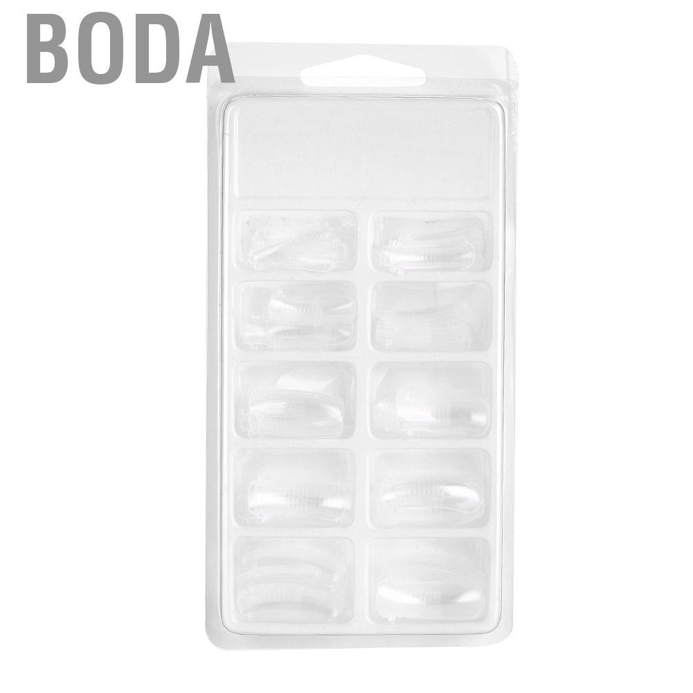 Boda 100pcs Clear Nail Forms Full Cover Quick Building Gel Mold Tips Extension