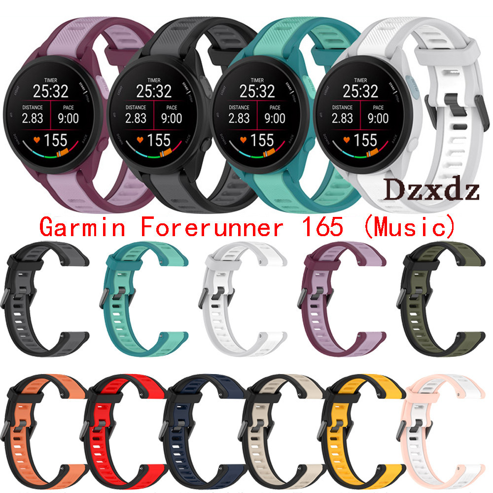 สาย สายนาฬิกา Garmin Forerunner 165 Music สายนาฬิกาข้อมือซิลิโคน แบบเปลี่ยน สําหรับ Garmin Forerunne