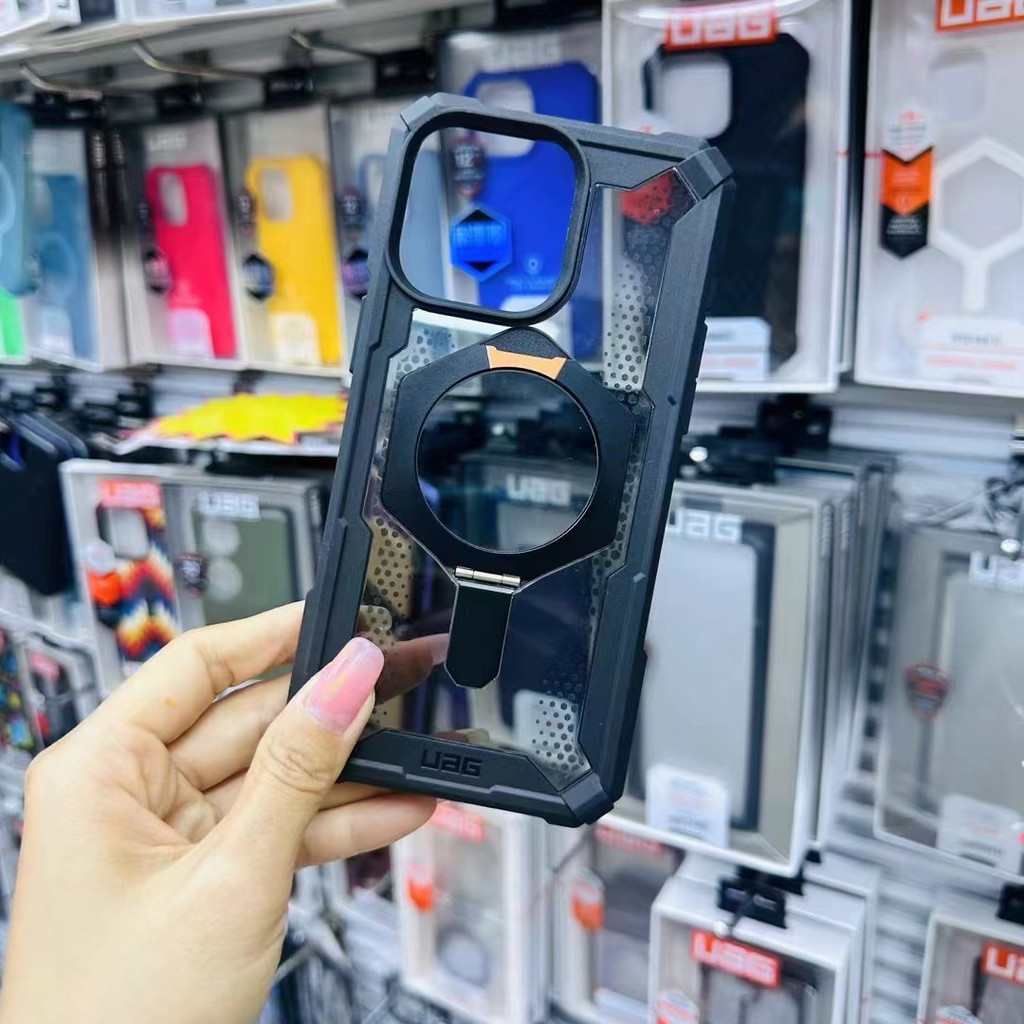 Uag เคสใสพร้อมที่วางแม่เหล็กสําหรับ iPhone 15promax 15 Pro Max 14 Plus 15plus 14plus 13 12 Promax 11 15promax 14promax ป้องกันการตกโทรศัพท์ฝาหลัง