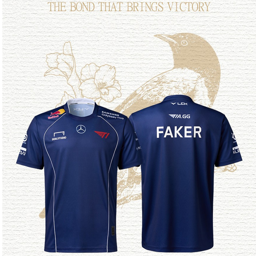 [ Hot SALE ] 2024 T1 MSI Uniform เสื ้ อยืดคอกลมลําลอง League of Legends เกม T1 Club Tops