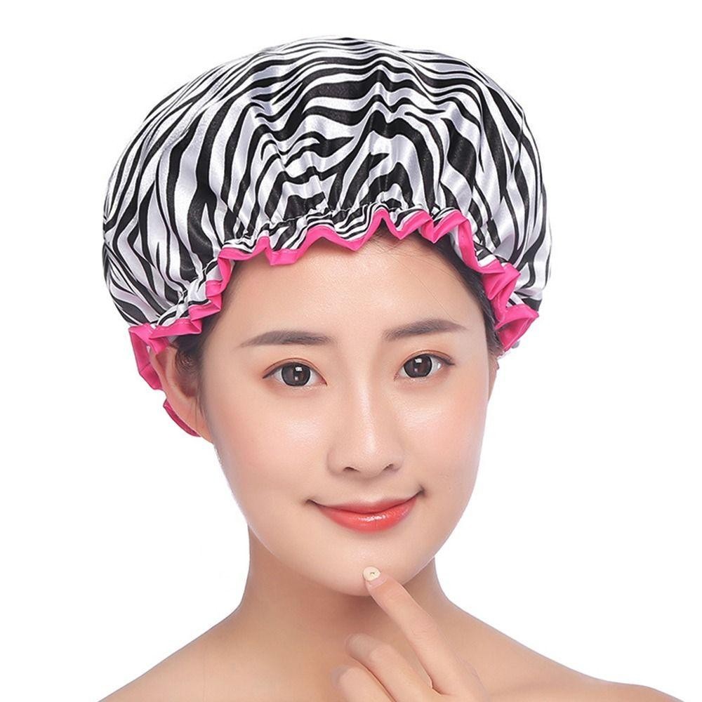 แก๊ซ75 หมวกอาบน้ํากันน้ํา,หมวกอาบน้ําพิมพ์ลายหนาระบายอากาศ,ผ้าคลุมผมแห้งดีไซน์สองชั้นแบบใช้ซ้ําได้ - รูปที่ 6