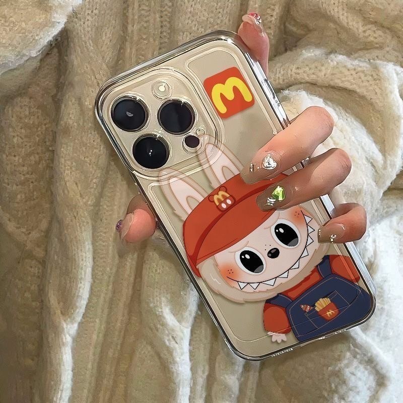 เคสสกรีนลายLabuชุดแดง กันกระแทก นิ่ม บิดงอได้ สำหรับ 11 13 14PLUS 15PROMAX XR 12 XSMAX 14PRO 15PLUS ทุกรุ่น LABU#478-3
