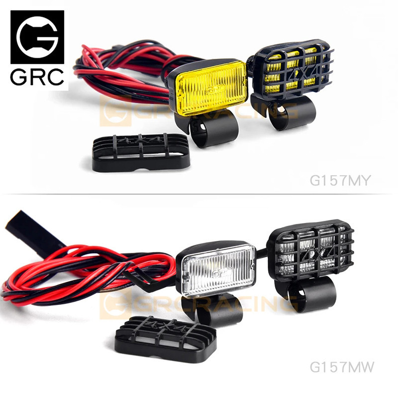 Grc G157MW/Y RC รถ 1/8 1/10 ไฟตัดหมอก 17 มม.ไฟสปอตสี ่ เหลี ่ ยมพร ้ อมโคมไฟจําลองไฟหน ้ าสํารวจออฟโรด