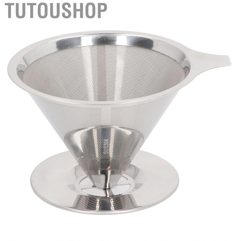 Tutoushop Pour Over Coffee Dripper Micro Mesh Filter 304 Stainless Steel Slow Drip