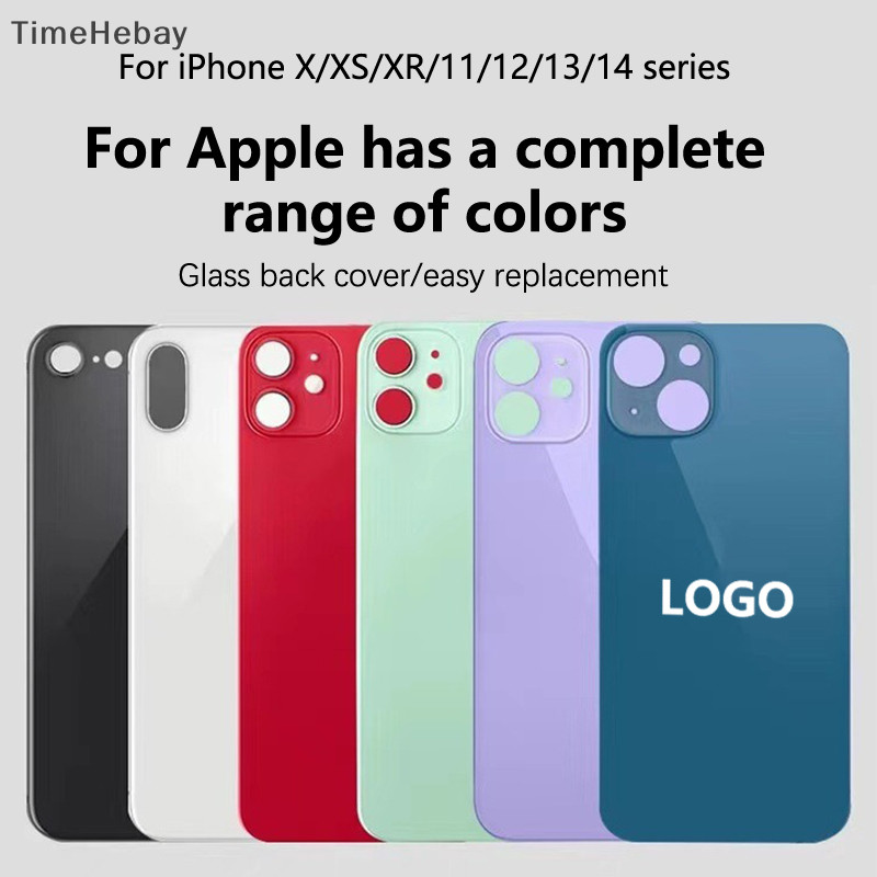 Timehebay สําหรับ IPhone X/XS/XSMAX/XR ฝาครอบด ้ านหลังฝาครอบแผงกระจกอะไหล ่ ขนาดใหญ ่ กล ้ องหลังประตูที ่ อยู ่ อาศัยโลโก ้ EN