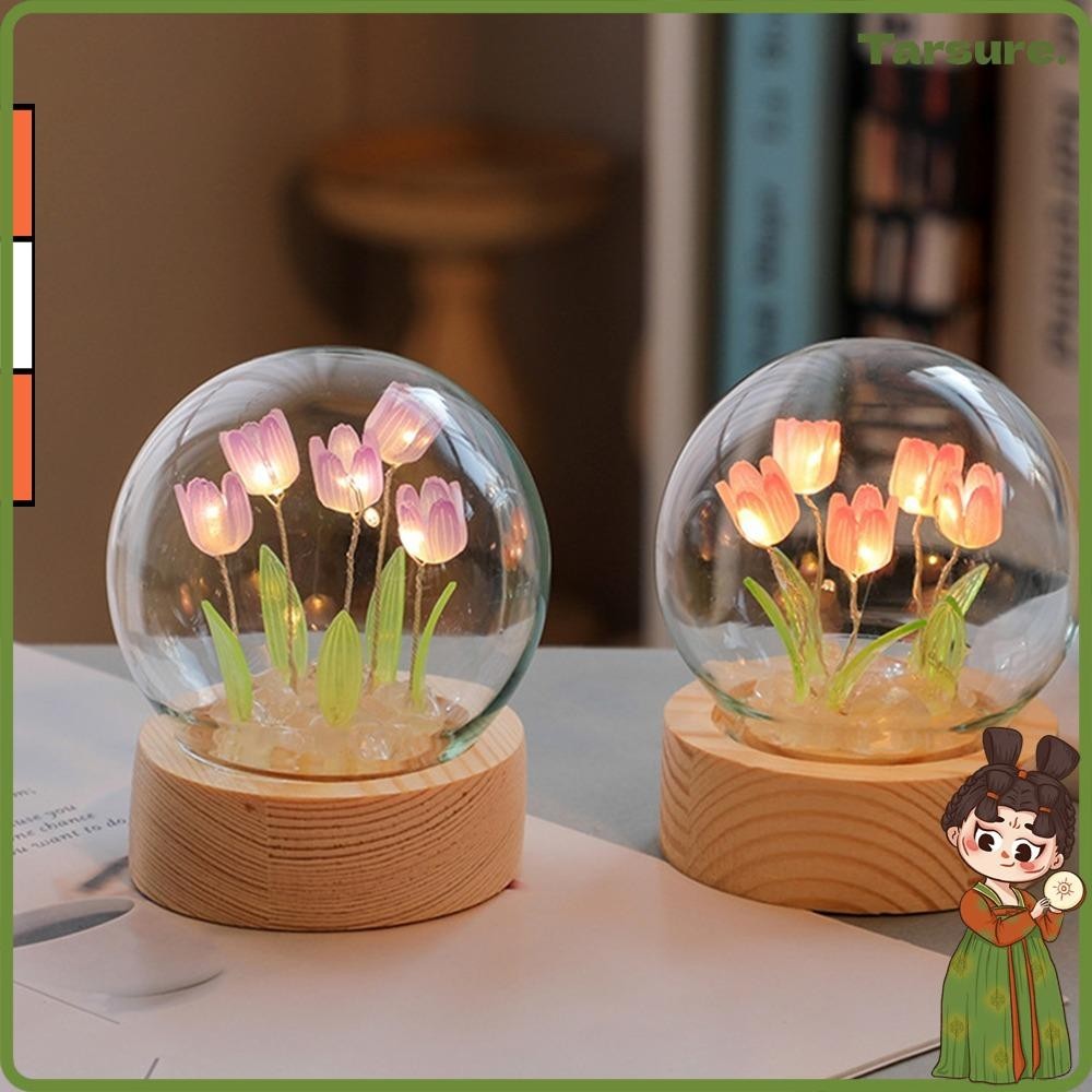 Tarsureth โคมไฟดอกทิวลิป แฮนด์เมด ของขวัญวันวาเลนไทน์ สําหรับตกแต่งห้องนอน