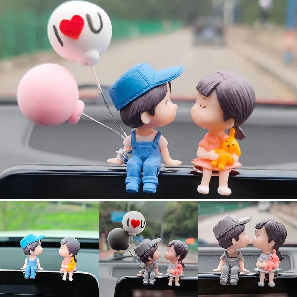 ตกแต่งรถคู่การ์ตูนน่ารักตัวละครโรแมนติกบอลลูนตกแต่งรูปปั้นบอลลูนตกแต่งรถอุปกรณ์แดชบอร์ดภายใน