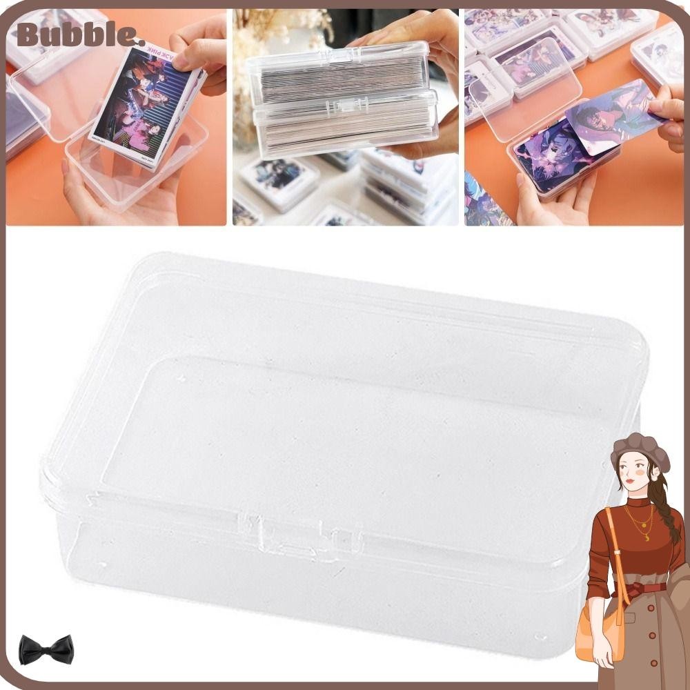 Bubble กล่องเก็บการ์ด 1 ชิ้น, ฝาครอบการ์ดรูปถ่ายแบบพลิกด้านบนป้องกัน, ฝุ่นโปร่งใสคนดังเกาหลีผู้ถือโฟโต้การ์ดไอดอล