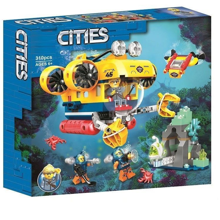 City Series เรือดําน ้ ําสํารวจทะเลลึก ของเล ่ นบล ็ อกตัวต ่ อการศึกษาประกอบ