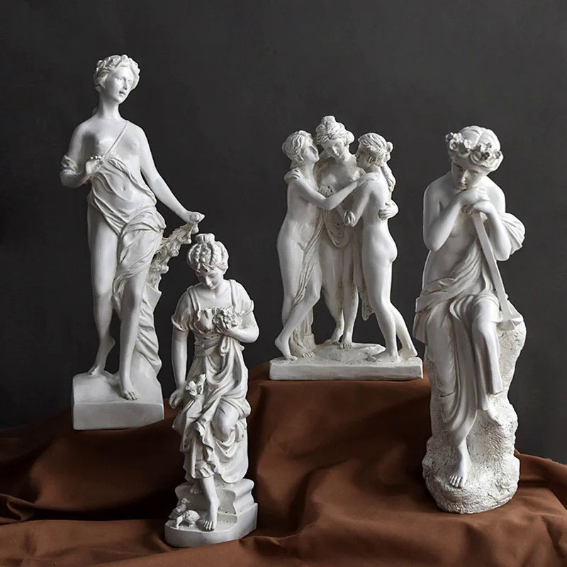 The Three Graces Sculptures Vintage Classick Greek Goddess Statue God Collection Office Bookshelf Ho