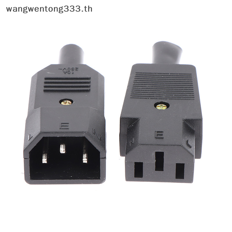 { Wwtth } AC 3Pin Socket Straight Cable Plug Connector C13 C14 10A 250V หญิงชาย Plug .