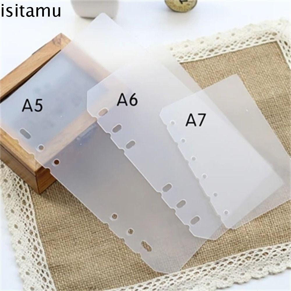 Isitaft Notebook Divider อุปกรณ์เสริมโน้ตบุ๊ค 2 ชิ้นหน้าบอร์ด A5 A6 A7 B5 A4 โปร่งใสกระดาษด้านใน Planner Separator