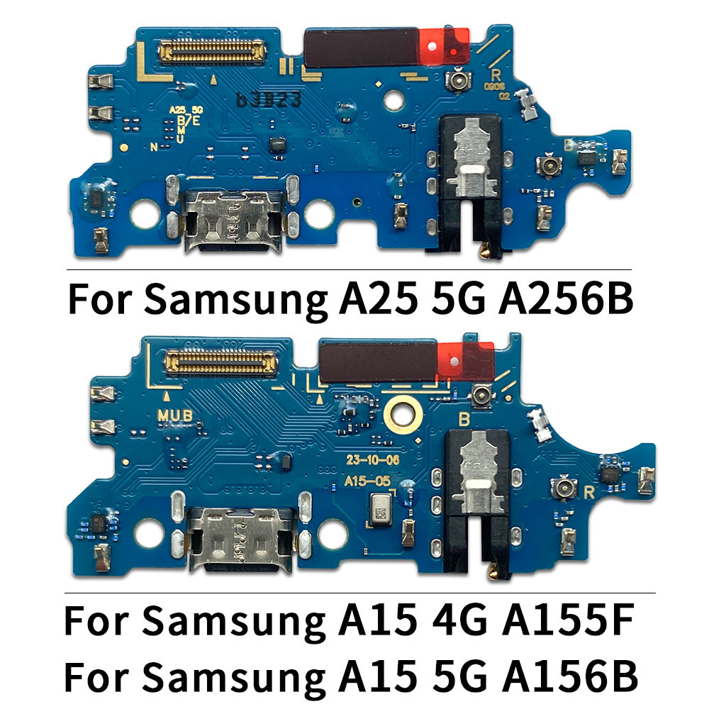 พร้อม IC สําหรับ Samsung A15 4G A155F A25 5G A256B A156B 4 USB ชาร์จพอร์ตบอร์ดไมโครโฟนเปลี่ยน