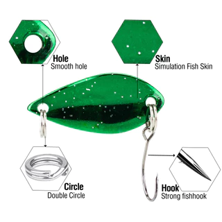 10 สี 3 ซม./2.5g/3.5g/5g ช้อนเหยื่อ Hard Fishing Lures Sinking ช้อนโลหะ Jigging Lures เหยื่อตกปลาเหยื่อปลอมสําหรับปลาเทราท์เบส