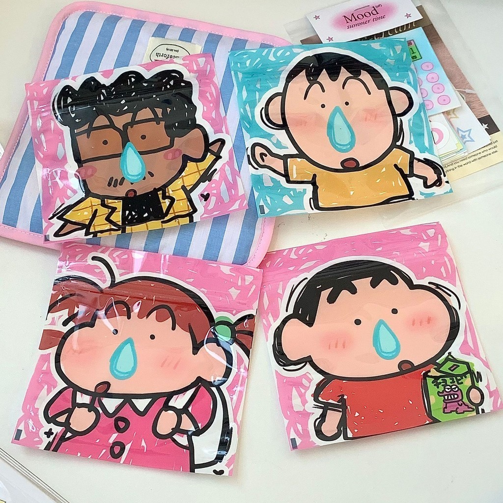 น ่ ารัก Crayon Shin-Chan Ziplock กระเป ๋ าการ ์ ตูนของขวัญบรรจุภัณฑ ์ กระเป ๋ ามัลติฟังก ์ ชั ่ น SH097