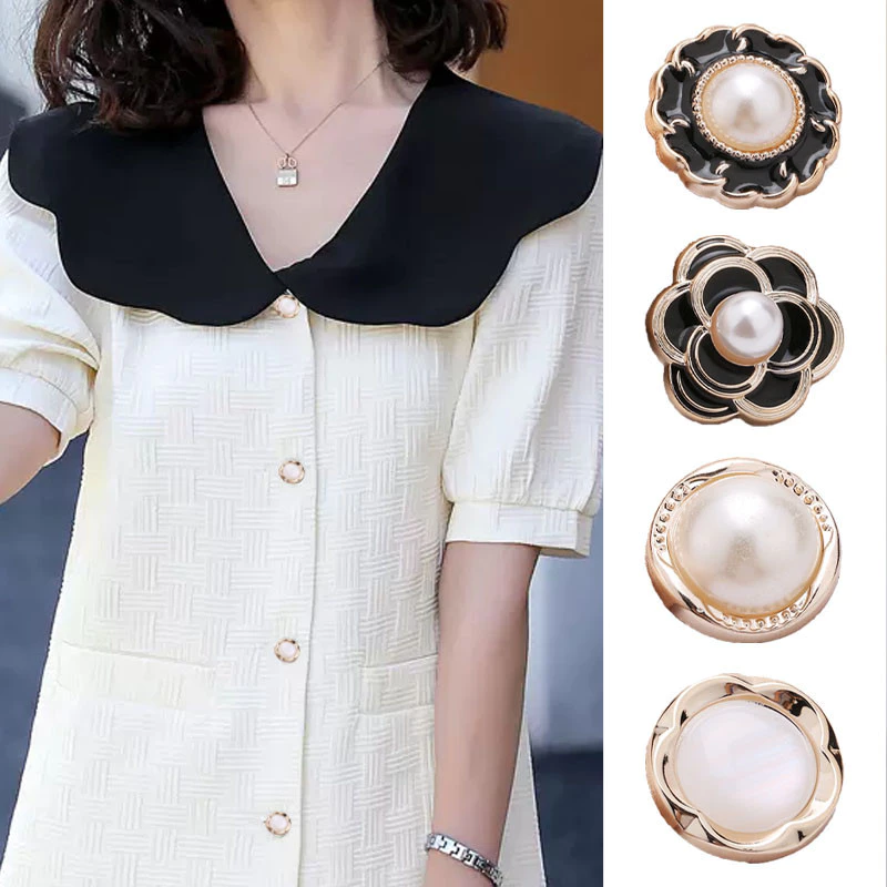 Bfxdg ปุ่มกลมตกแต่ง 10 ชิ้น/เซ็ต สําหรับเสื้อถักผู้หญิงระดับไฮเอนด์ เสื้อกันหนาว เสื้อโค้ท กันลม